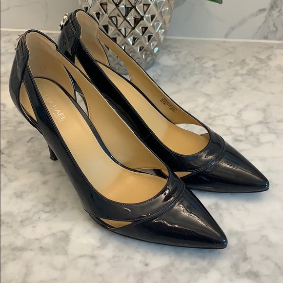 navy patent leather heels